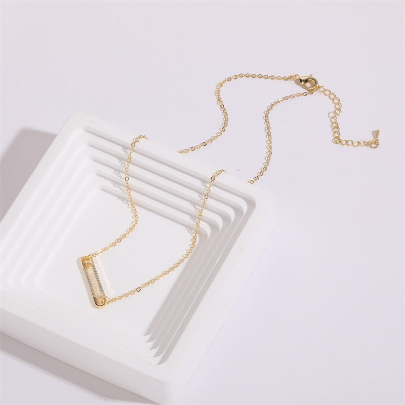 Zircon Pendant Clip 14k Necklace