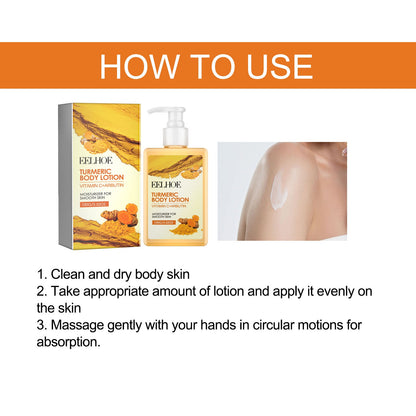Turmeric Body Lotion, Moisturizing And Moisturizing Whitening Skin Refreshing And Brightening Winter Skin Care Body Lotion