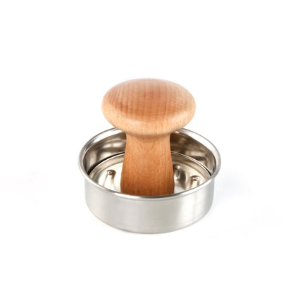 Burger Press Mould Stainless Steel 304 Meat Press, Beech Wood Handle Stainless Steel Meat Press