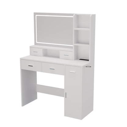 Smart mirror dressing table with drawers and storage cabinets, dressing table with bedroom dressing table, changing room