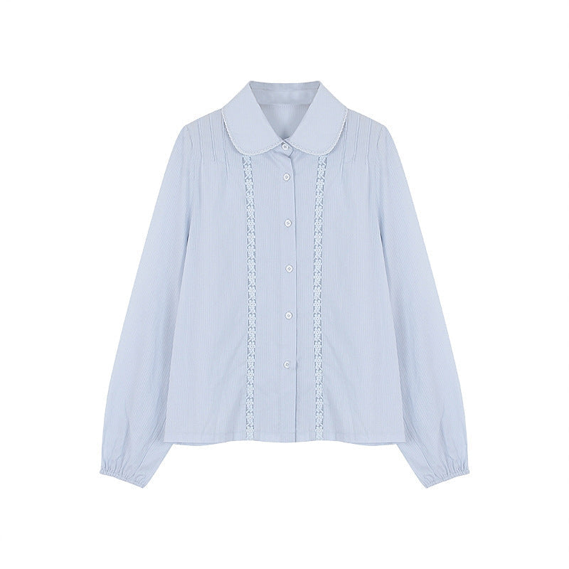 Women's Retro Lace Peter Pan Collar Shirt