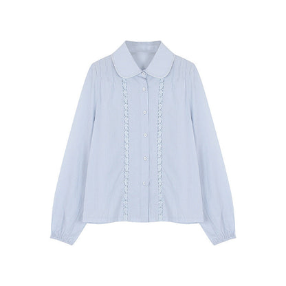 Women's Retro Lace Peter Pan Collar Shirt