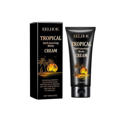 Tropical Self-Tanning Body Cream, Natural Wheatskin Moisturizing And Moisturizing Cream For Tanning And Tanning