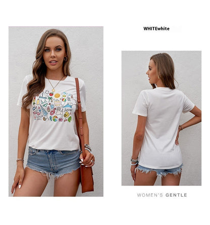 Shiying Tie-Dyed Loose Letter Print Tee