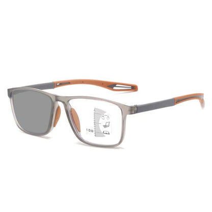 Ultralight Outdoor Photochromic Reading Glasses Fashion Trend Color Changing Progressive Multifocal Eyeglasses Finished Eyewear