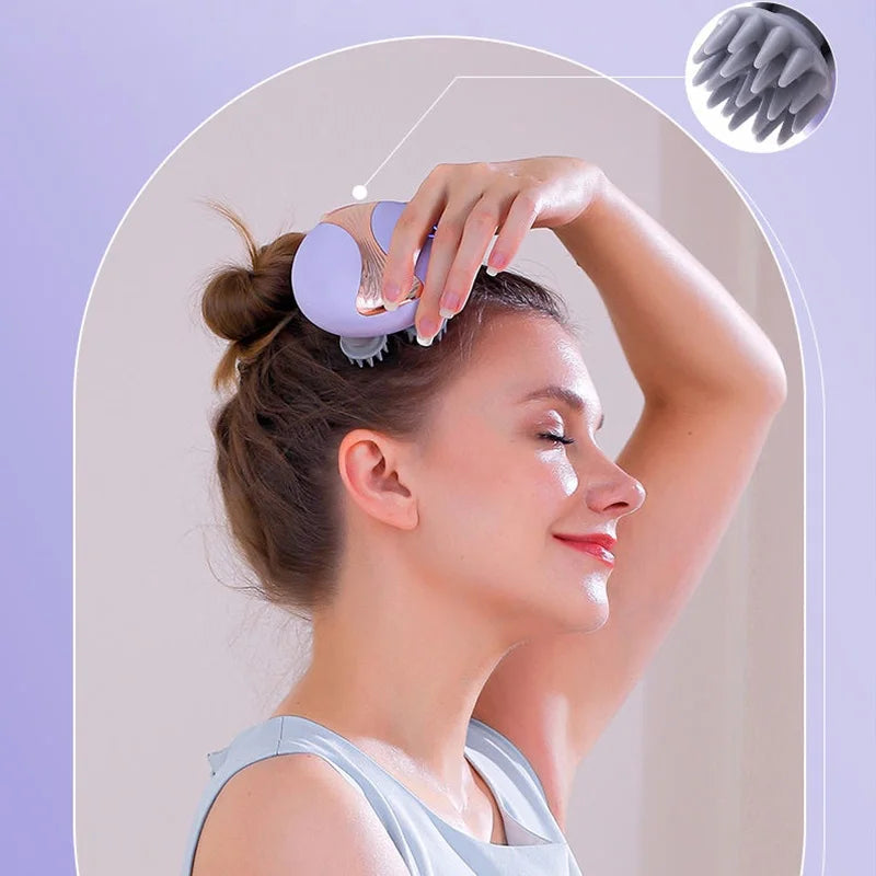 Mini Electric Head Massager Relax Shoulder Neck Deep Tissue Red Light Therapy Body Scalp Massage Kneading Vibrating Device