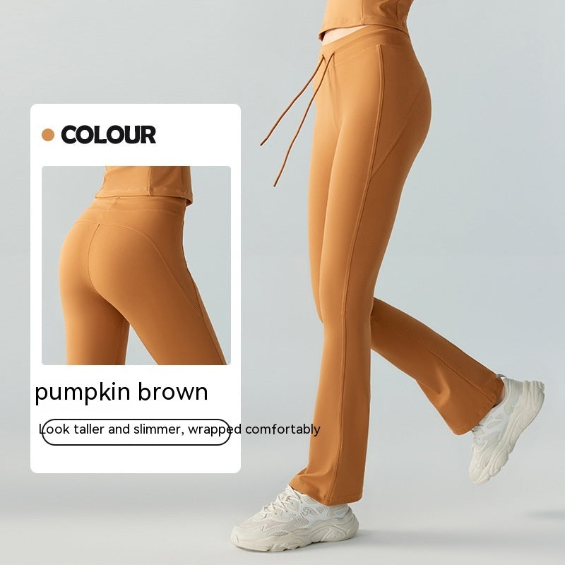 Hip Lifting Yoga Bell-bottom Pants with Pockets