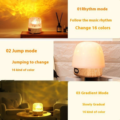 Dynamic Water Ripple Bluetooth Audio Simple Walnut Bedside Atmosphere Table Lamp