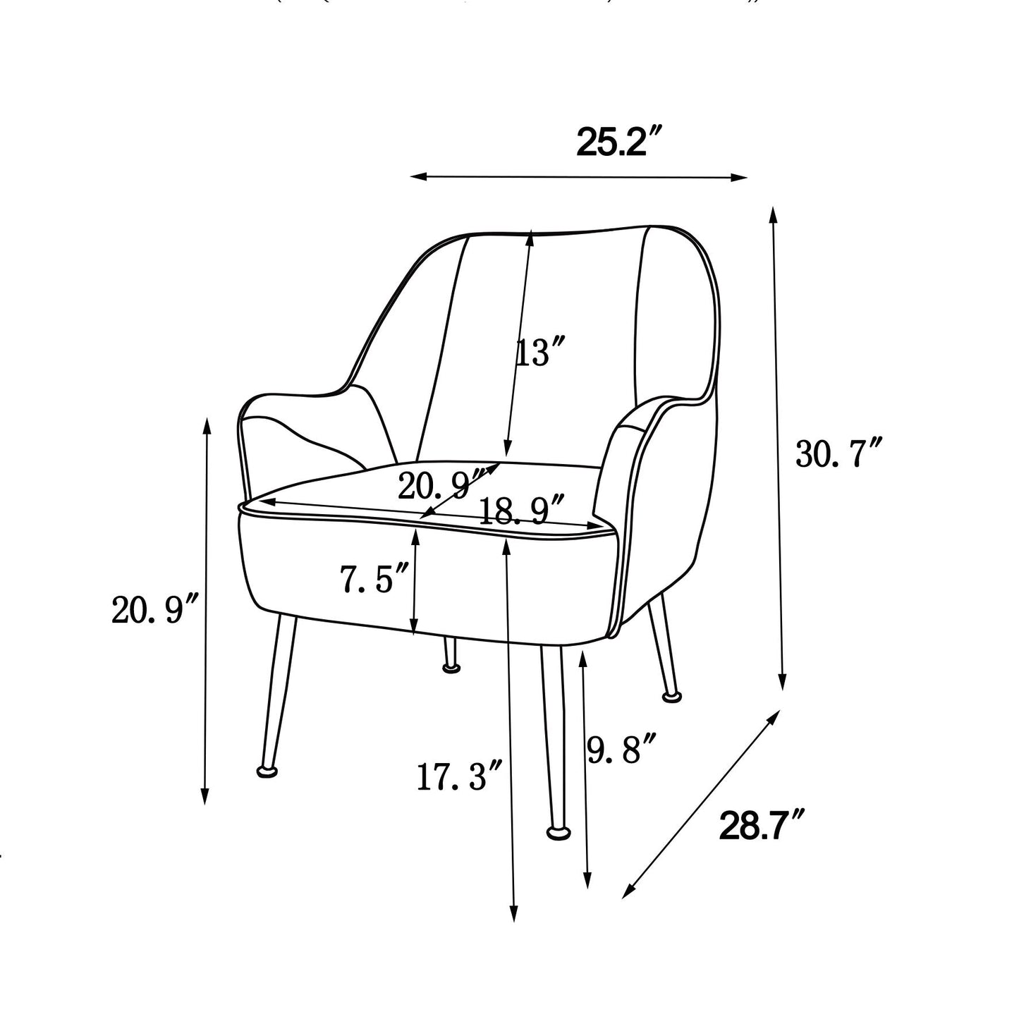 Modern soft white Teddy fabric ivory chair with ergonomic features featuring gold legs and adjustable legs