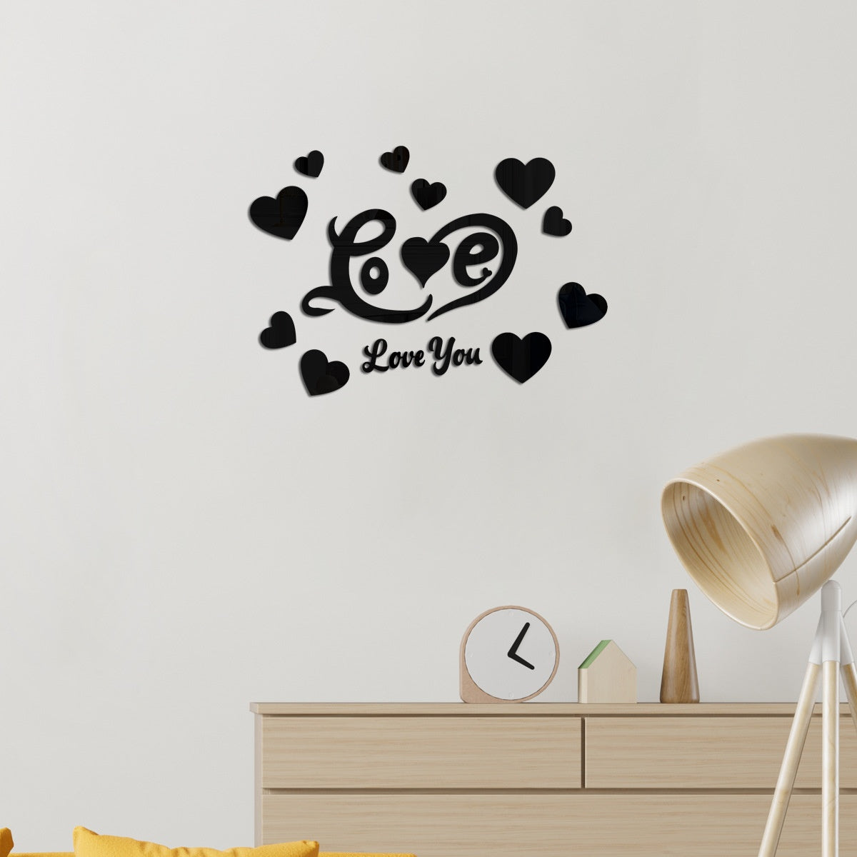 Cross-border Export Love Mirror Acrylic Wall Sticker for Bedroom and Living Room Decor