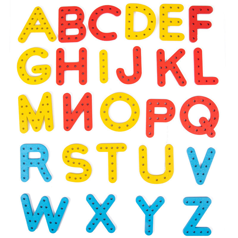 Number letter bead string children's building blocks threading rope early childhood education threading beads fine motor training puzzle toys