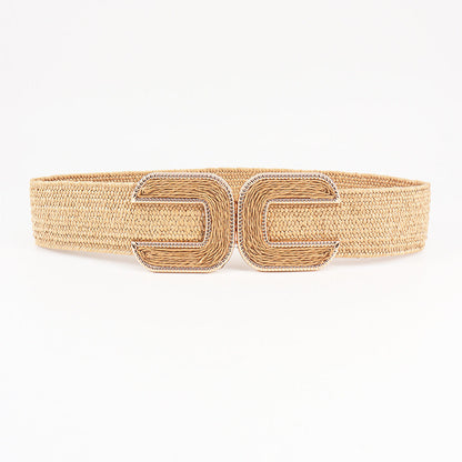 Women's Niche Straw Elastic Waistband