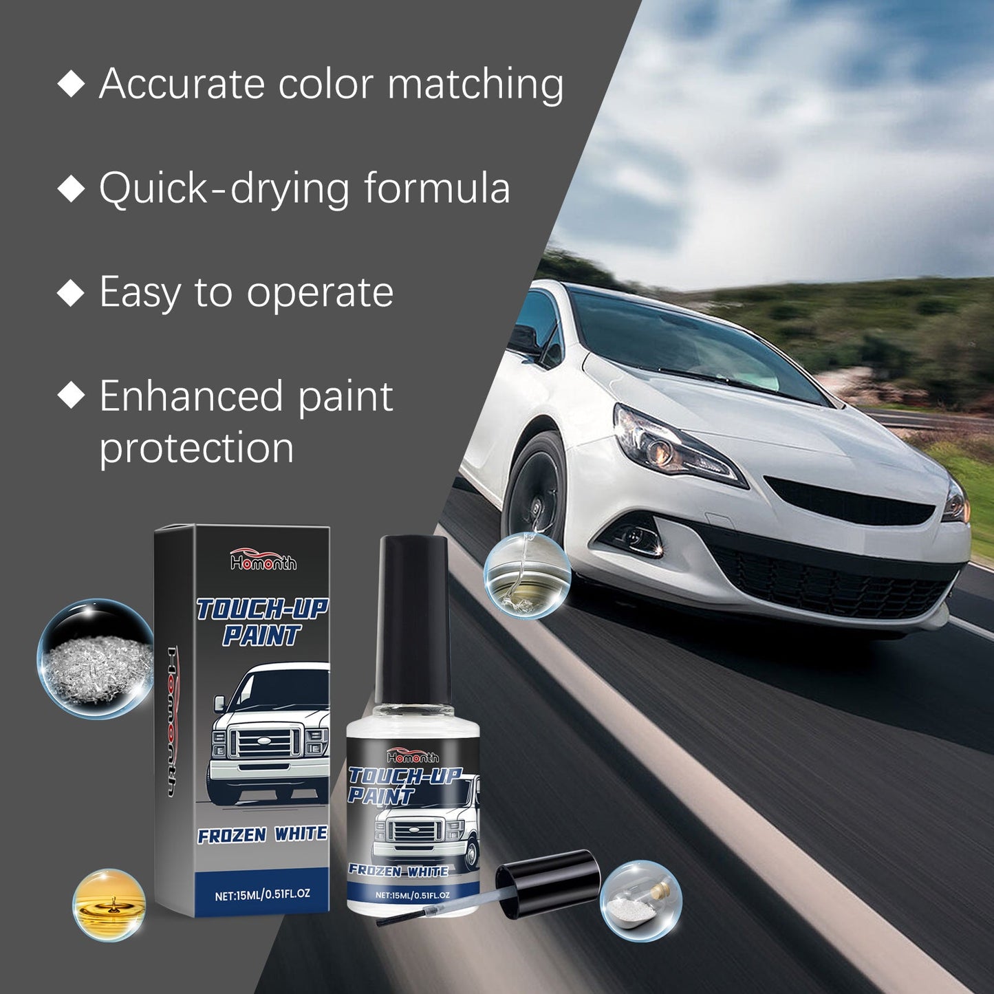 Car White Paint Repair, Car Paint Scratch Repair Pearl White Car Special