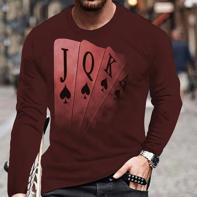Letter Pattern 3D Digital Vintage Print Short Sleeve