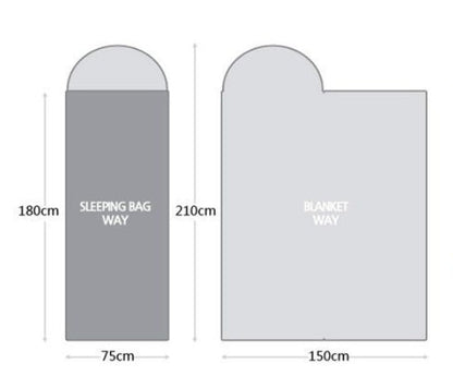 Portable Adult Sleeping Bag - Lightweight, Waterproof with Cap
