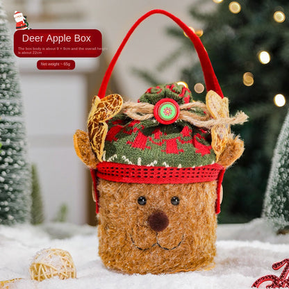 Christmas decorations, cartoon tote bags, gift bags, Christmas gift bags, children's candy bags, apple bags