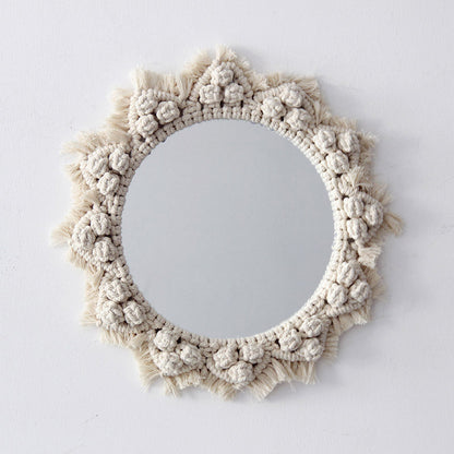 Sunflower Heart Mirror, Handmade Tapestry Decor