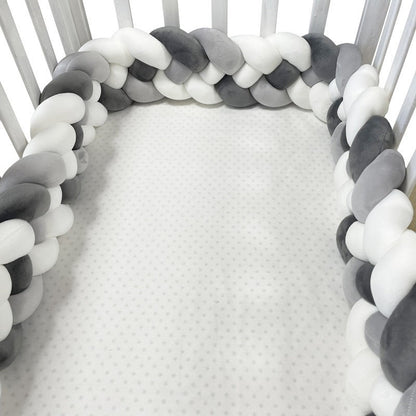 Woven baby bed surround anti-collision strip four strand Fried Dough Twists braid wrapped around the bed surround ins baby child