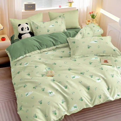Cartoon Four-Piece Set Fresh Autumn and Winter Single Student Dormitory Bedding Sheet Three-Piece Set Single Quilt Cover