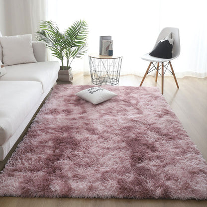 Silk Hair Tie-dyed Carpet Hair Plush Living Room Bedroom And Household