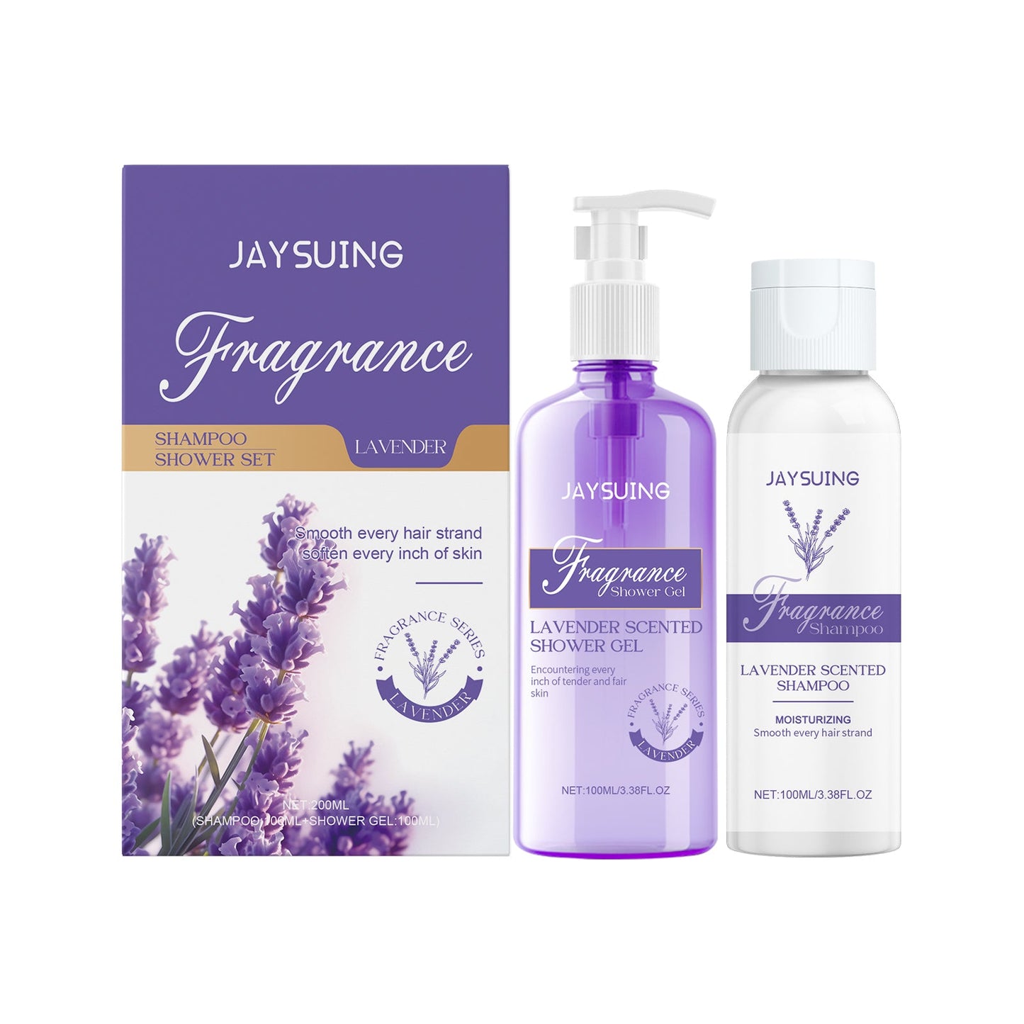Lavender Shampoo & Shower Set Gently Cleans And Moisturizes Body, Skin And Scalp
