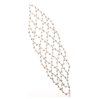 Mesh minimalist pearl hollow headwear