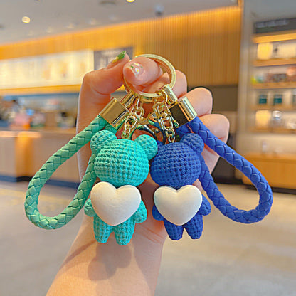 Cute Bear Heart Keychain Pendant