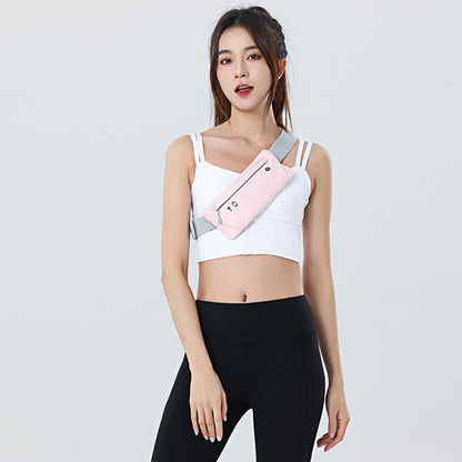 Sports chest waist bag dual-use men's and women's lightweight high-end super Pu crossbody bag outdoor internet famous running phone bag