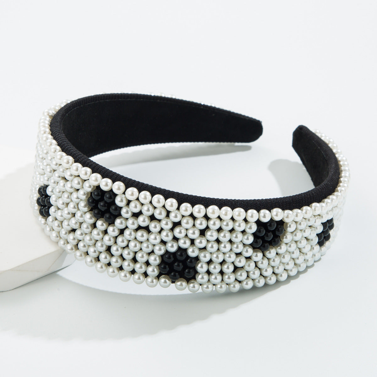 New Fashion Full Pearl Wide Edge Shampoo Headband Pressed Hair Ornament