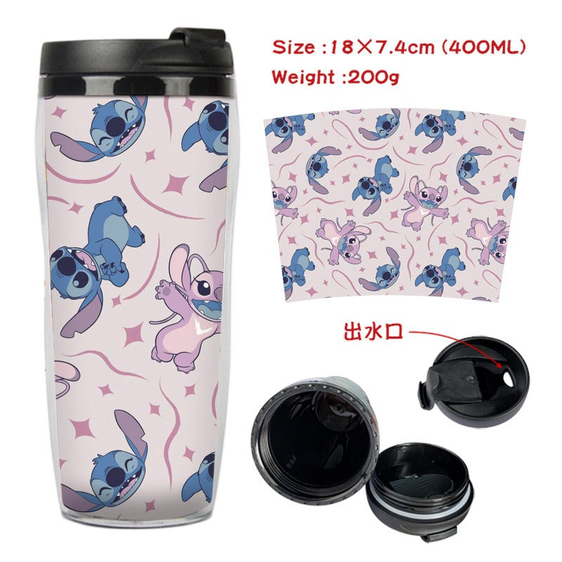 Stitch Stitch animation peripheral double-layer insulated plastic cup two-dimensional cartoon tea cup cold water kettle water cup