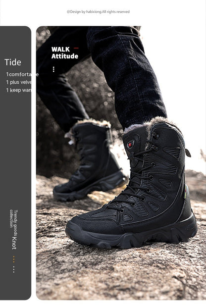 Winter High-top Fleece-lined Warm Snow Boots