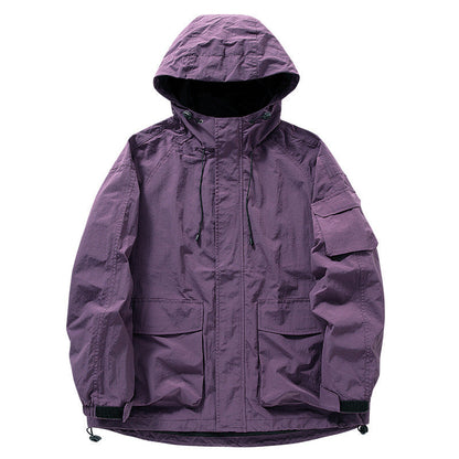 Outdoor Transparent Riding Casual Hooded Jacket