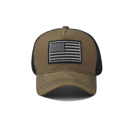 Men's Washed Distressed Embroidered Breathable Hat