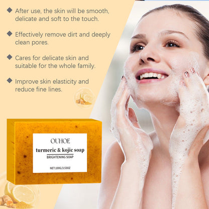 Turmeric & Kojic Soap, Gentle Cleansing Skin Moisturizing Facial Body Care Soap