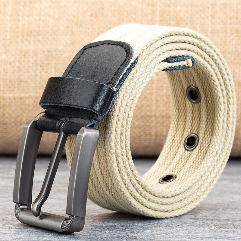 Men's Pin Buckle Polyester Canvas Belt