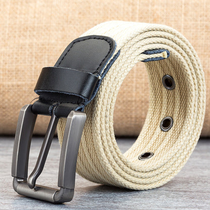 Men's Pin Buckle Polyester Canvas Belt