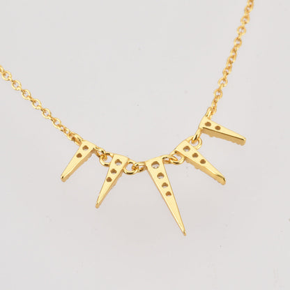S925 Sterling Silver Tapered Diamond INS Style Necklace