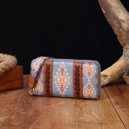 Bohemian Hand-carry Wallet Vintage Print