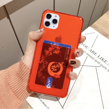 Apple Transparent Card Holder Phone Case