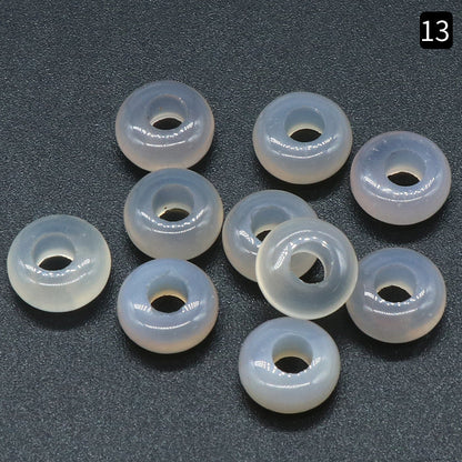 Large Hole Crystal Agate Jade Abacus Beads