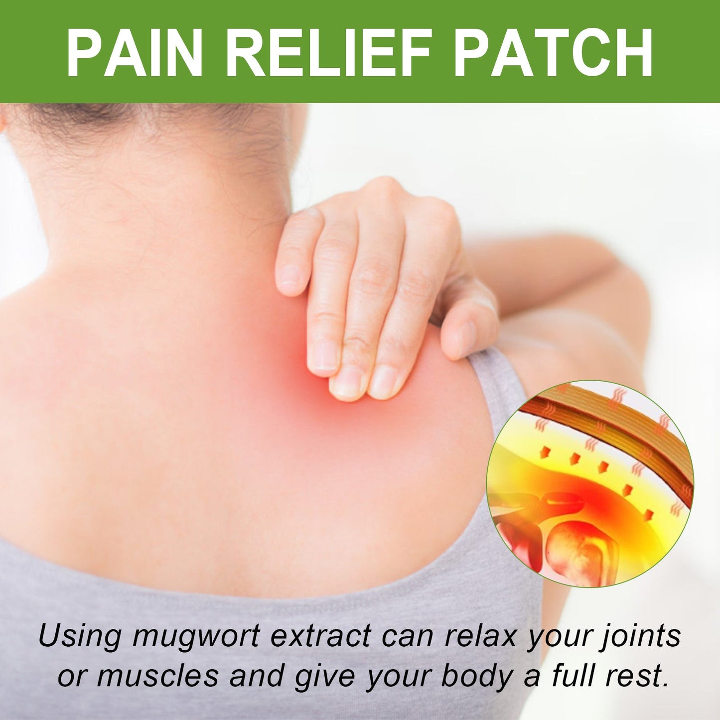 Wormwood Pain Relief Patch, Relieve Lumbar Neck Shoulder Vertebra Knee Joint Muscle Pain Discomfort Body Care Paste
