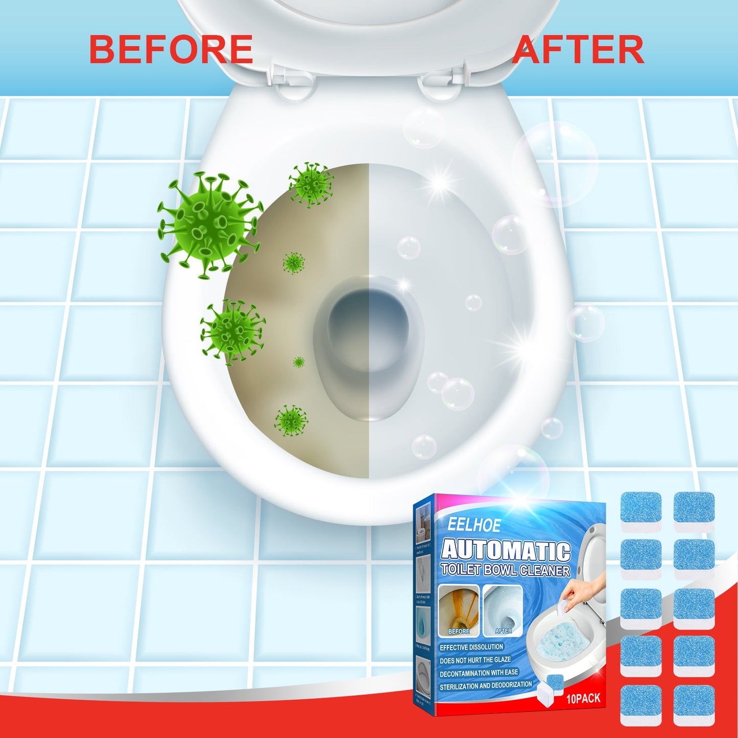 Toilet Toilet Cleaning Tablet Toilet Block Deodorizing Urine Stains Cleaning Effervescent Tablet Sink Stain Removal Scent