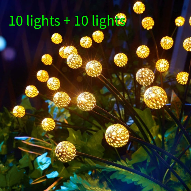 Dual-mode Outdoor Solar Pneumatic Courtyard Garden Atmosphere Lawn Breathing FireFly Ground Plug Lamp