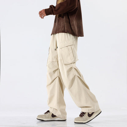 Men's Retro Pleated Straight-Leg Casual Overalls