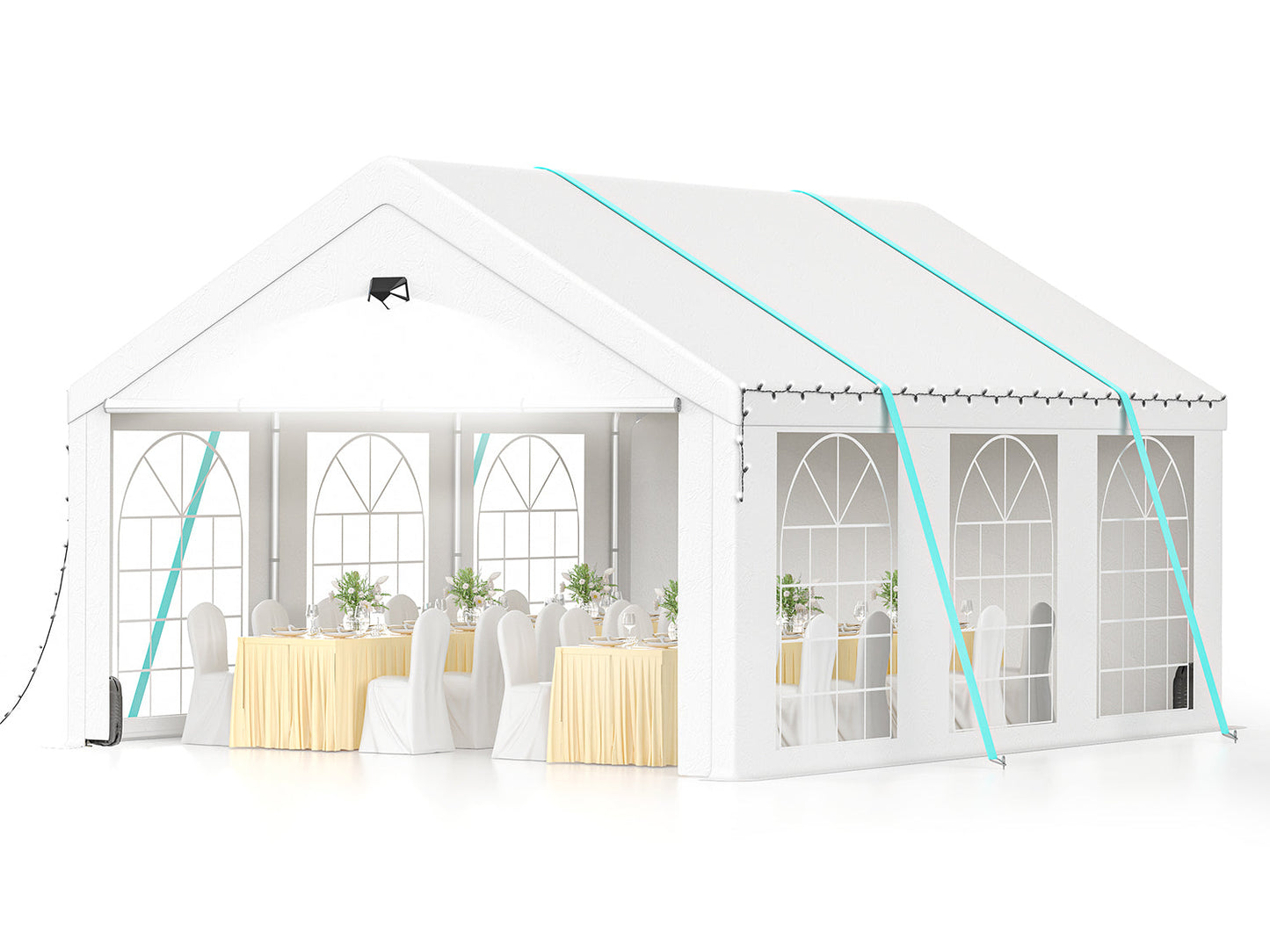 Sannwsg Party Tent -10x20FT Heavy duty Tent with Removable Side, Wedding Exclusive Holday Bithday BBa Backyard Evening Tent
