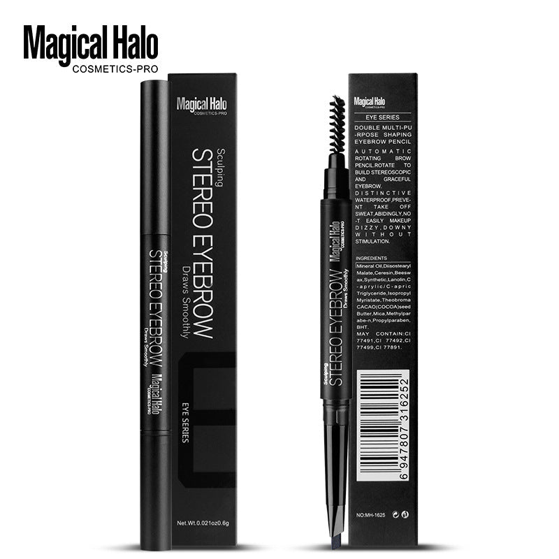 Makeup 5 Color Automatic Eyebrow Pencil Double Head Rotating Waterproof Makeup-Free Free-Shaving Eyebrow Pencil