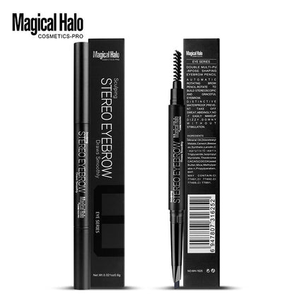 Makeup 5 Color Automatic Eyebrow Pencil Double Head Rotating Waterproof Makeup-Free Free-Shaving Eyebrow Pencil