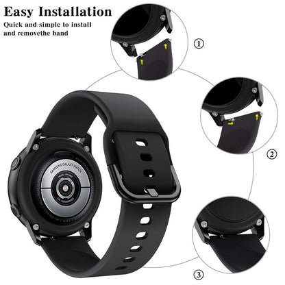 Suitable for Samsung Galaxy Watch Active2 Solid Color Silicone Strap 20/22mm Universal Strap