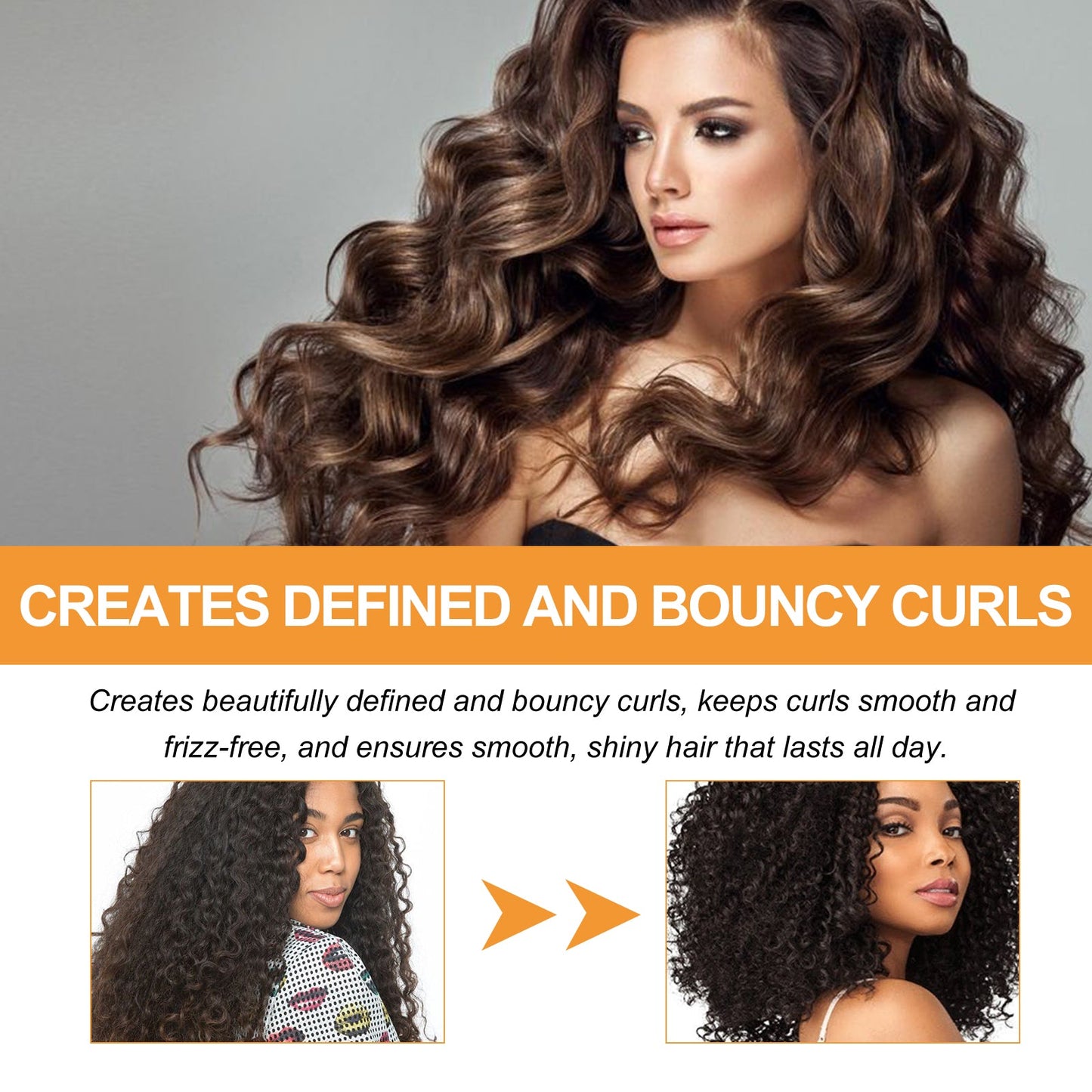 Moisturizing Styling Cream, Fluffy Curly Hair Styling, Hydrating And Glossy Frizzy Hair Repair Cream