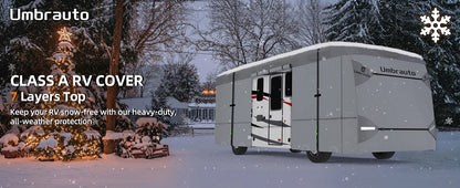 Umbrauto Class A RV Cover Upgraded Heavy Duty 7 Layers Top Windproof Breathable Class A Motorhome Camper Cover,Grey